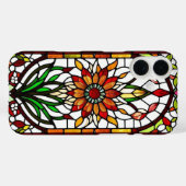 Verkleidetes Glasfenster mit lebhafter Blume Case-Mate iPhone Hülle (Rückseite (Horizontal))