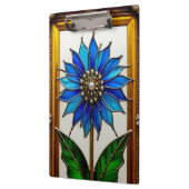 Verkleidetes Glasfenster mit lebhafter Blume Klemmbrett (Links)