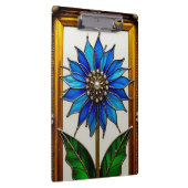 Verkleidetes Glasfenster mit lebhafter Blume Klemmbrett (Rechts)