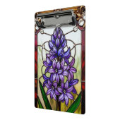 Verkleidetes Glasfenster mit lebhafter Blume Mini Klemmbrett (Gewinkelt2)