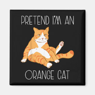 Verkleidung als orange Katze Halloween Kostüm Fami Magnet