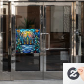 Verkleidung der Glaskirche Fensteraufkleber (Büro Tür)