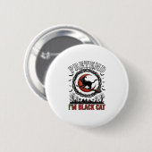 Verkleidung Schwarze Katze Halloween Hexenhut Rote Button (Vorne & Hinten)