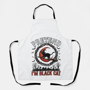 Verkleidungs-Schwarze Katze Halloween Hexenhut Rot Schürze