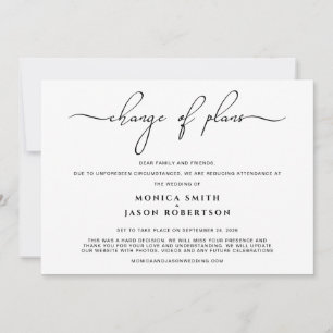 Verkleinerte Änderung der Pläne für Hochzeiten Tre Ankündigung