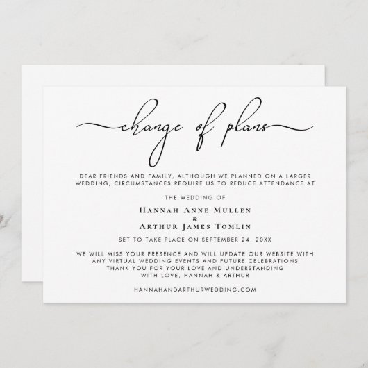 Verkleinerte Änderung der Pläne für Hochzeiten Tre Ankündigung (Vorne/Hinten)