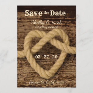 Verknoten Sie das Herz - Save The Date Einladung