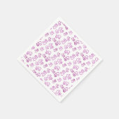 Verknüpftes rosa Herzmuster über weißes Party Serviette (Ecke)