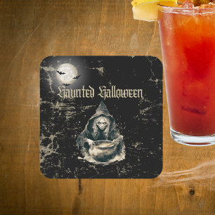 Verkostümte Hexen Halloween-Kostüm-Party Rechteckiger Pappuntersetzer