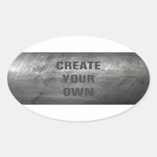 Verkratzte gebürstete Metallbeschaffenheit Ovaler Aufkleber