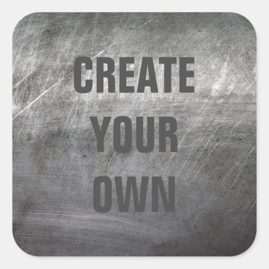 Verkratzte gebürstete Metallbeschaffenheit Quadratischer Aufkleber (Vorderseite)