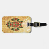 Verkratzte und getragene Haida-Geist-Eule Gepäckanhänger (Vorderseite horizontal)