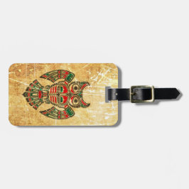 Verkratzte und getragene Haida-Geist-Eule Gepäckanhänger