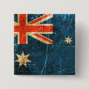 Verkratzte und getragene Vintage australische Button