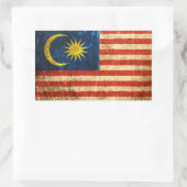 Verkratzte und getragene Vintage malaysische Rechteckiger Aufkleber (Tasche)