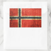 Verkratzte und getragene Vintage norwegische Rechteckiger Aufkleber (Tasche)