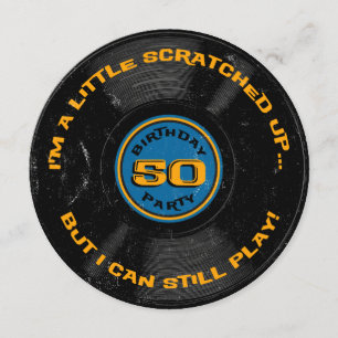 Verkratzter Aufzeichnungs-50. Geburtstag Einladung