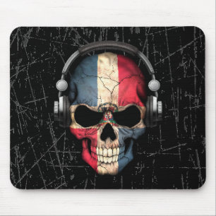 Verkratzter dominikanischer DJ-Schädel mit Mousepad