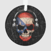 Verkratzter puertorikanischer DJ-Schädel mit Ornament (Rückseite)