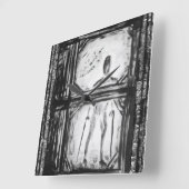 verkrüppelter Mann Quadratische Wanduhr (Winkel)