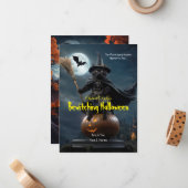 Verkündigung der Halloween-Einladung Mitteilungskarte (Vorderseite/Rückseite Beispiel)