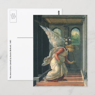 Verkündigung (Engelsdetail) von Sandro Botticelli Postkarte
