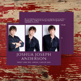 Verkündung des Fotos von Lila Abschlüssen Mitteilungskarte