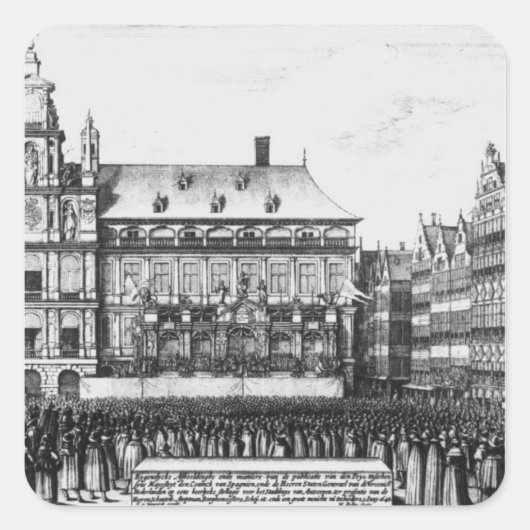 Verkündung des Friedens Quadratischer Aufkleber (Vorderseite)