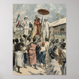 Verkündung des neuen Königs von Dahomey Poster