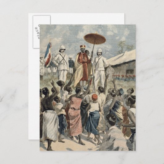 Verkündung des neuen Königs von Dahomey Postkarte (Vorne/Hinten)