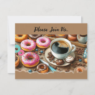 Verkündung für Dekadente Donuts und Kaffee Einladung