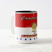 Verkürzte Creme der Awesomeness Suppen-Dose Zweifarbige Tasse (Vorderseite Links)