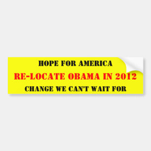 VERLAGERN SIE OBAMA 2012 AUTOAUFKLEBER