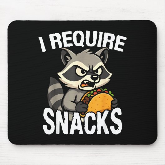 Verlange Snacks süße Tier Meme Tee lustiger Waschb Mousepad (Vorne)