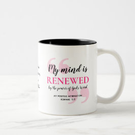 VERLÄNGERTE MIND Positive Christlich Affirmation Zweifarbige Tasse