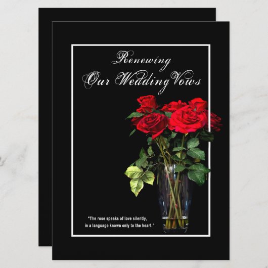 Verlängerung der Ehezeit - Rote Rosen Einladung (Vorne/Hinten)