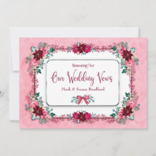 Verlängerung der Hochzeit Vows Weihnachten Pink Po Einladung