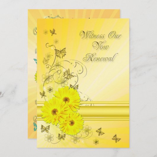 Verlängerung der Zulassung Gelbe Blume Einladung (Vorne/Hinten)