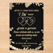 Verlängerung des 50. Jahrestages der Hochzeit Acryleinladungen (Vorderseite)