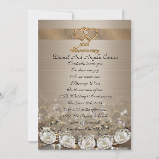 Verlängerung des 50. Jahrestags Einladung (Vorderseite)