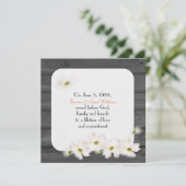 Verlängerung des Geldes: Schwarzes Holz mit Blumen Einladung (Stehend Vorderseite)
