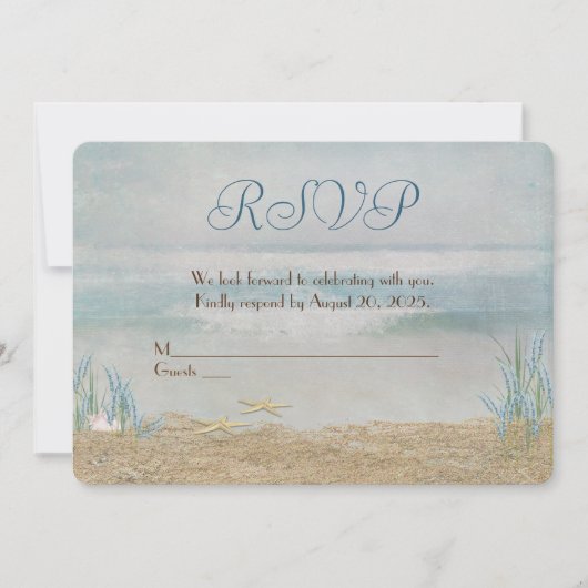 Verlängerung des Hochzeitversprechens am Meeresufe Einladung (Vorderseite)