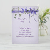 Verlängerung des lila geprägten Eheschließes Einladung (Stehend Vorderseite)
