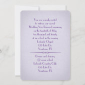 Verlängerung des lila geprägten Eheschließes Einladung (Rückseite)