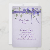 Verlängerung des lila geprägten Eheschließes Einladung (Vorderseite)