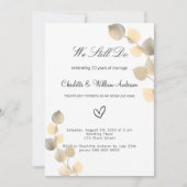 Verlängerung Golden Eukalyptus folia weiß Einladung (Vorderseite)