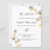 Verlängerung Golden Eukalyptus folia weiß Einladung (Vorderseite)