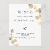 Verlängerung Golden Eukalyptus folia weiß Einladungspostkarte (Vorderseite)