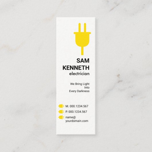 Verlängerungsschaltflächen für Gelbes Power Mini Visitenkarte (Vorderseite)