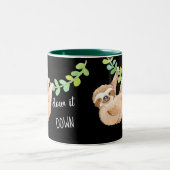 Verlangsamen Sie es Sloth-Kaffee-Tasse Zweifarbige Tasse (Mittel)